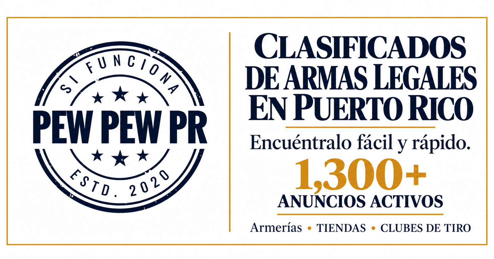 PewPewPR.com — Clasificados para la Venta de Armas de fuego en PR, listado de Armerias y Clubes de Tiro en PR.  Servicios para la compra y venta de armas, servicios de cursos, solicitud para la Licencia de Armas y renovaciones en Puerto Rico.