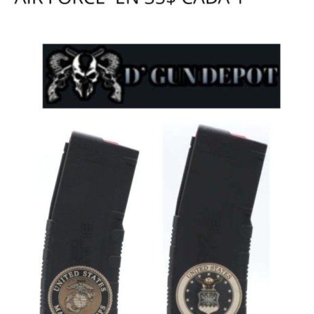 Magazine de AR15 de 30RD con el sello del Air Force y magazine con el sello de los Marines Corps $35 cada uno