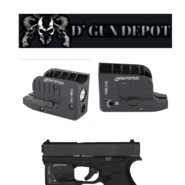 Linterna para Glock 42/43/43X(NO MOS)/48 con batería recargable y con laser verde