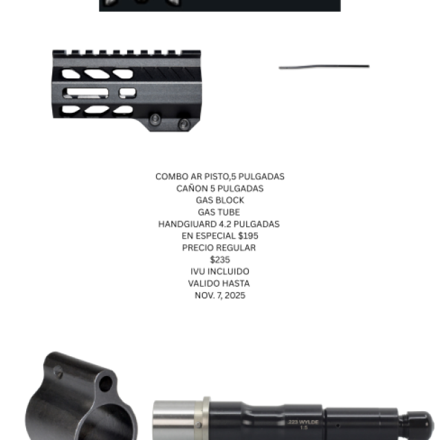 COMBO  DE CAÑON 5 PULGADAS AR PISTOL 223/556