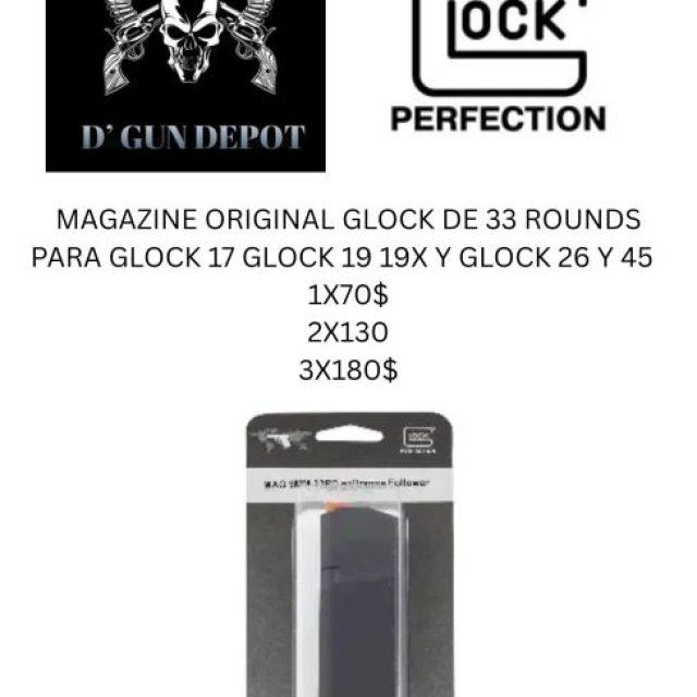 MAGAZINE ORIGINAL GLOCK 33 ROUNDS 9 MM