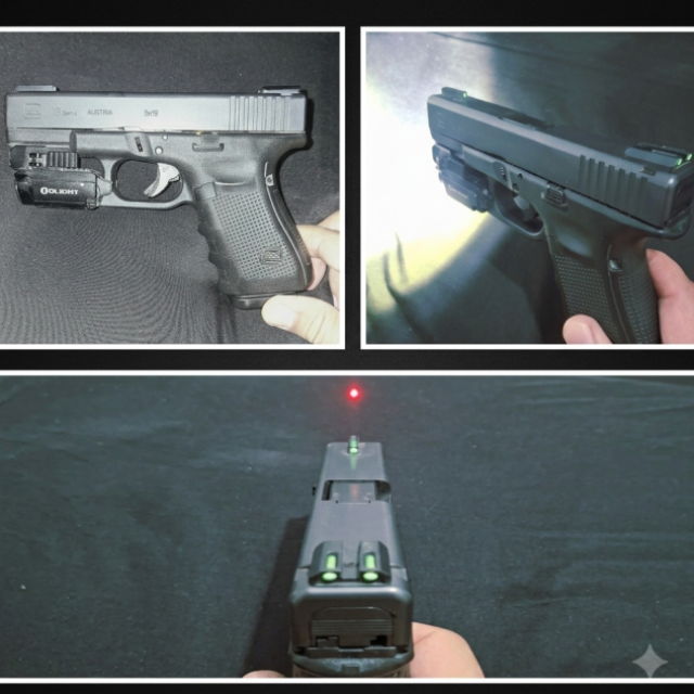 Glock 19 gen 4 with olight baldr mini and trueglo tritium tfo