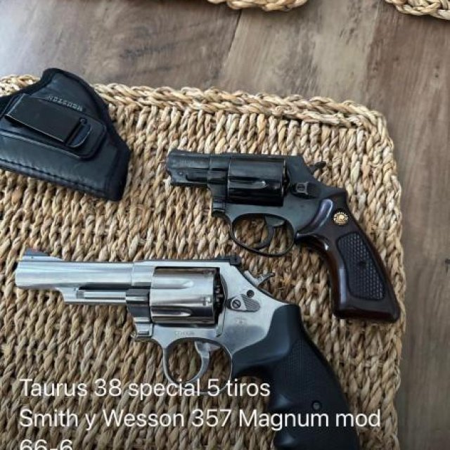 Smith &Wesson 357 Madnum Mod 66-6 y Taurus .38 Special 5 rounds