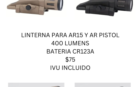 LINTERNA PARA AR15 Y AR PISTOL , Venta de Armas de fuego en PR