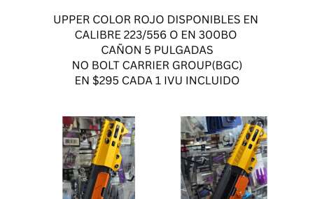 UPPER 5 PULGADAS ROJO CALIBRE 223/556 NO BGC COLOR anajandado , Venta de Armas de fuego en PR