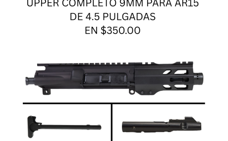 UPPER COMPLETO AR15 CALIBRE 9MM , Venta de Armas de fuego en PR