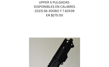 UPPER COMPLETO AR15 5 PULGADAS DE CAÑON , Venta de Armas de fuego en PR