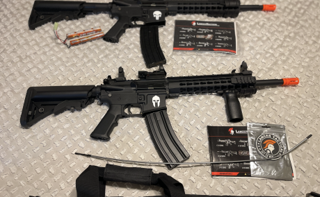 2 Rifles Airsoft Lancer Tactical Gen 2 LT-19 Airsoft M4 Carbine 10" Electric Full/Semi-Auto, Cal 6mm 0.20g BBS, Venta de Armas de fuego en PR