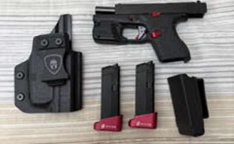 Glock 42-Combo [Gatillo 3lbs., Piezas a Color, Luz e IWB Funda, Venta de Armas de fuego en PR
